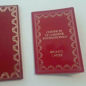 Cartier Guarantee Booklet Warranty Certificate WITH HOLDER for Briquet Lighter